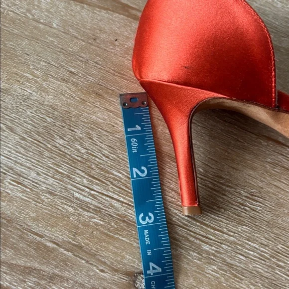 Butter Satin Heels with Gold Shell Accent - Picture 13 of 13